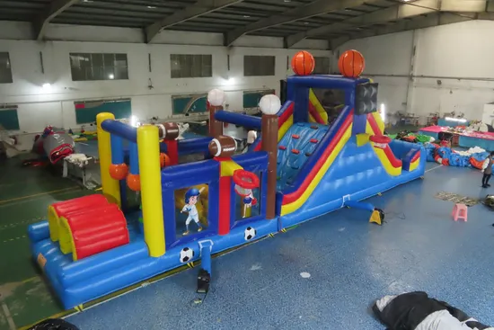 Children Inflatable Toys Obstacle Fun City Slide Bouncer for Kids Park