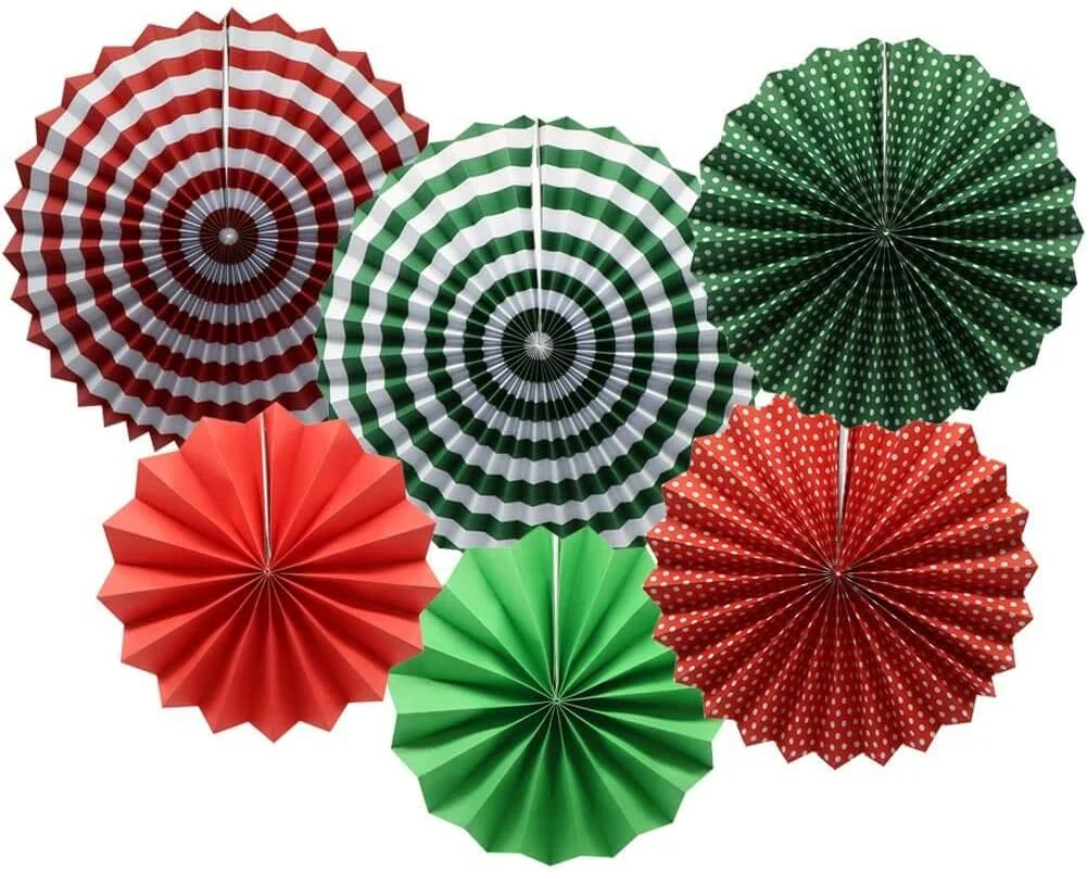 Merry Christmas Banner Paper Fans Honeycomb Balls Confetti Balloons Red Green Latex for Party Decoration