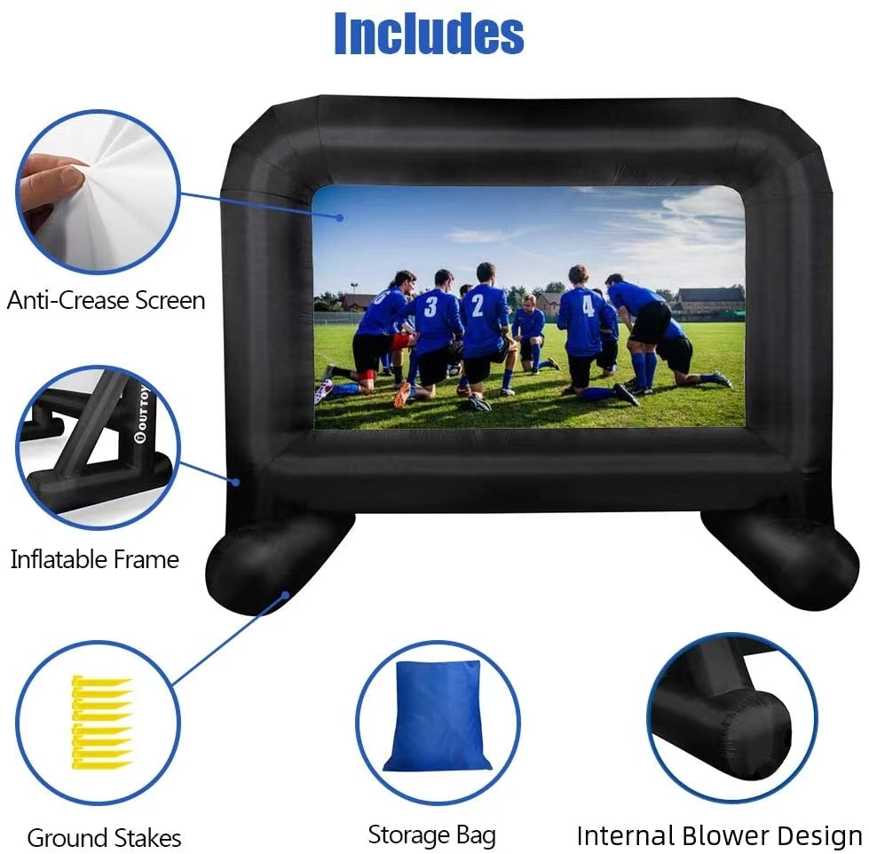 Outdoor Large Custom Price Air Sealed Rear Cinema Foldable Portable Inflatable TV Projector Projection Movie Screen