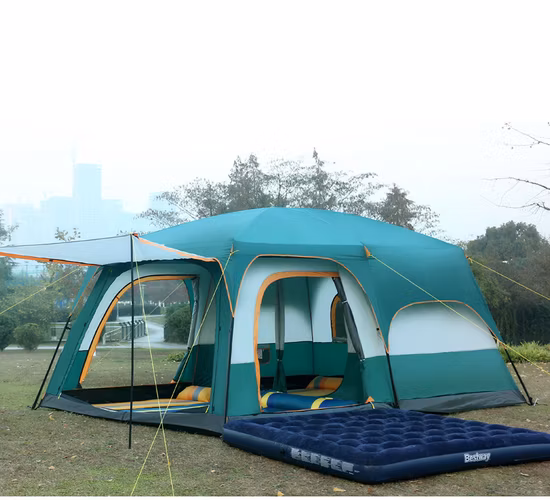 6-12 People Luxurious Double Layer Waterproof Inflatable Family Outdoor Beach Camping Tent