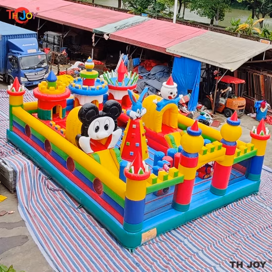 Children Inflatable Toys Obstacle Fun City Slide Bouncer for Kids Park