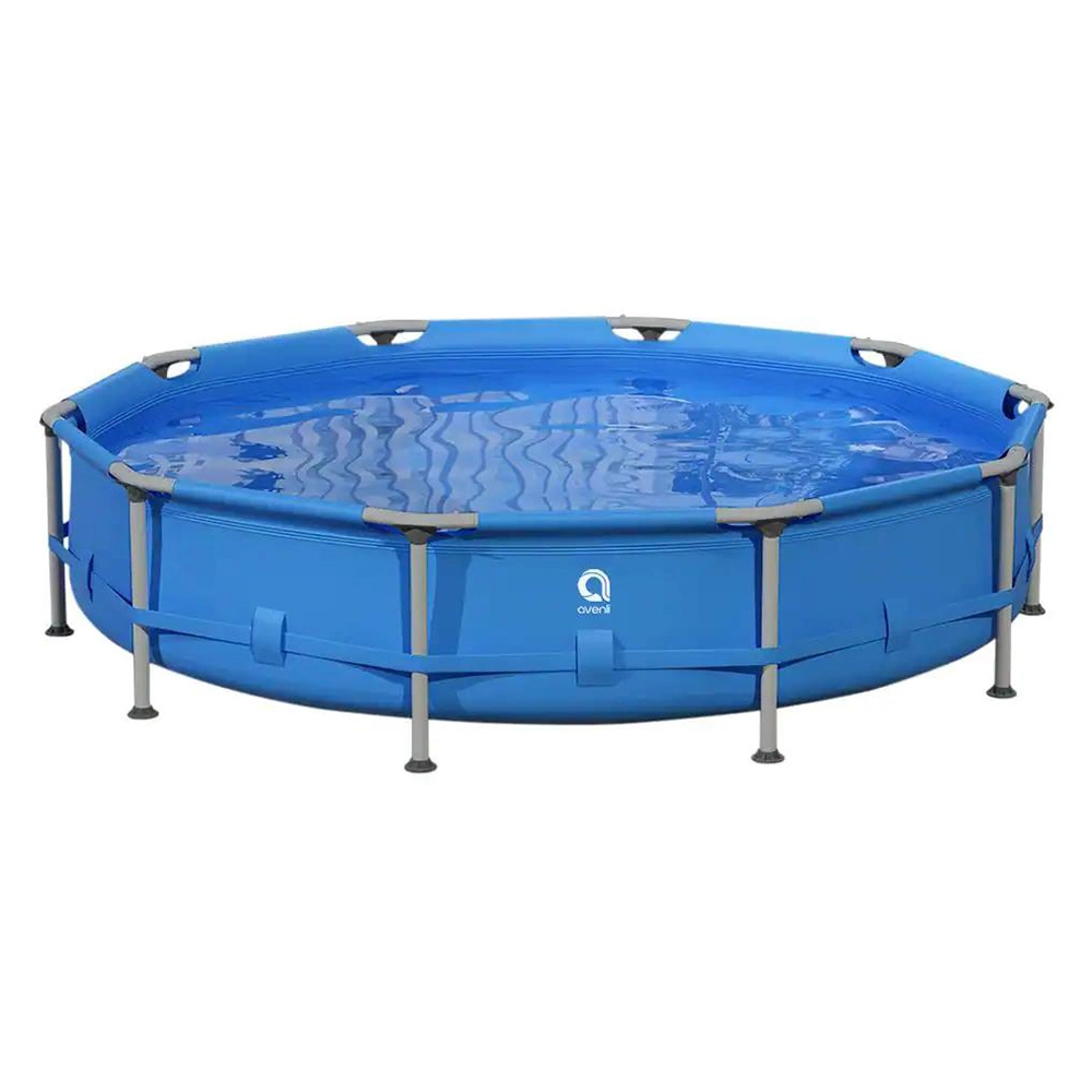 Round Metal Frame Swimming Pool with Filter Pump Outdoor Above Ground Pool for Family