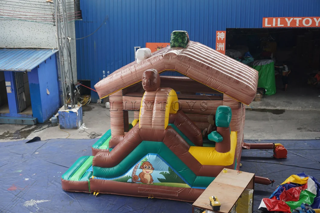 Lilytoys Inflatable Bouncer Monkey Theme Slide Bouncer Inflatable Castle Family Use