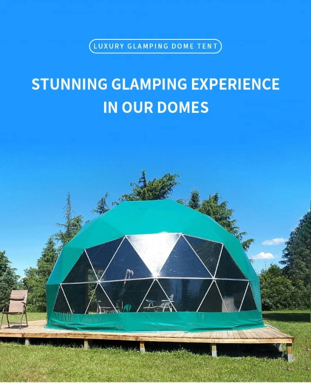 Outdoor Waterproof Luxury Geodesic Camping Igloo Dome House Tent with Fireplace