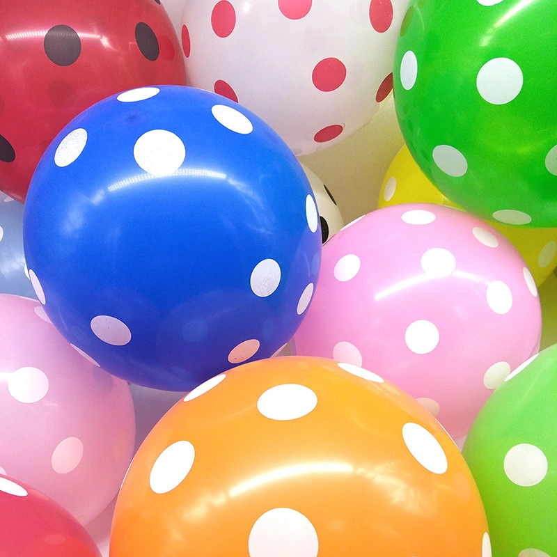 12 Inch 10 Assorted DOT Latex Balloons for Party Decorations, Birthday Parties Supplies