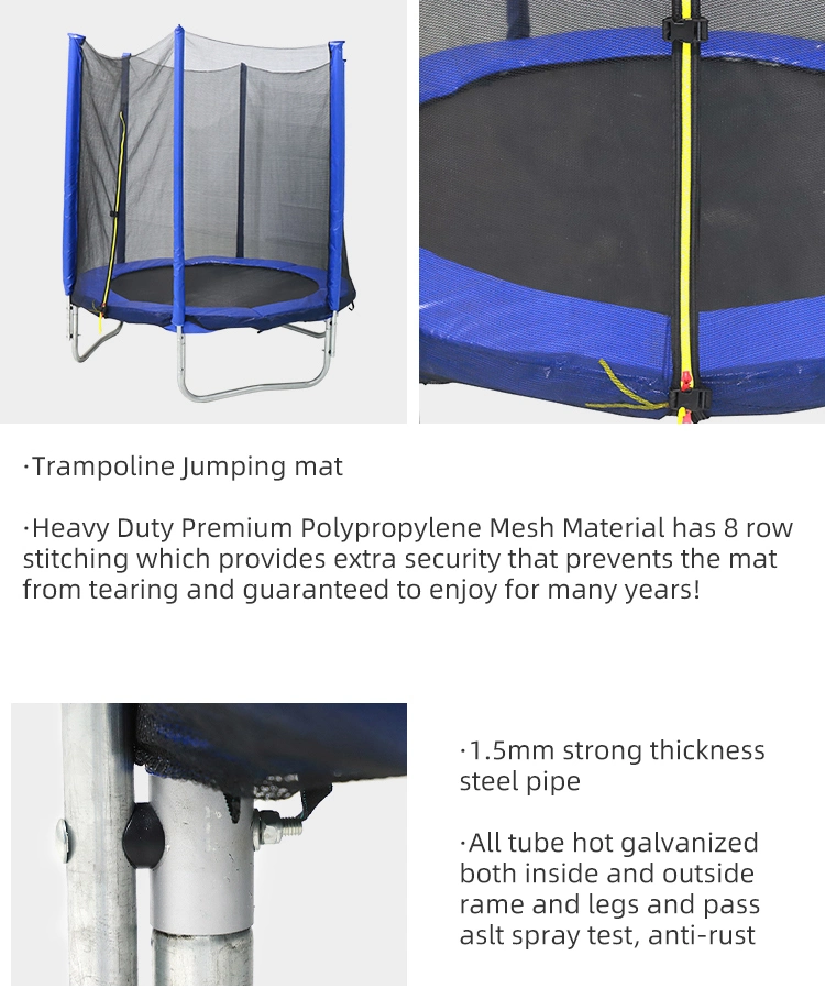 Custom 6FT 8FT 10FT 12FT 13FT 14FT 15FT 16FT Outdoor Trampoline with Safety Net Enclosure