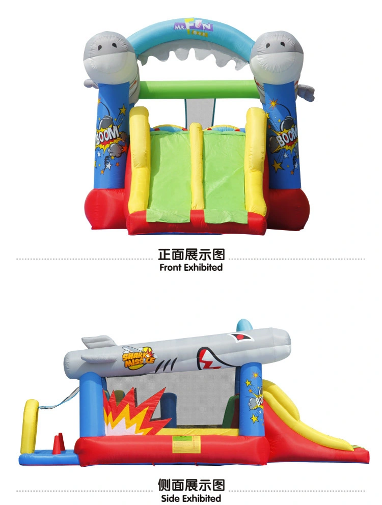Hot Sale Flying Fish Double Slide Jump Bed Indoor Inflatable Bouncers for Kids