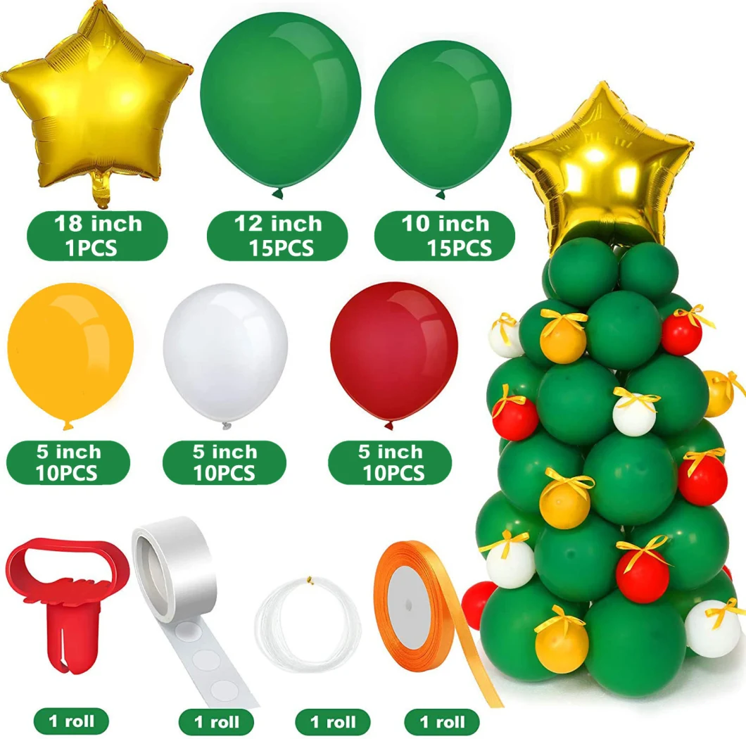 Christmas Dark Green Latex Balloon Package Forest Series Christmas Tree Balloons