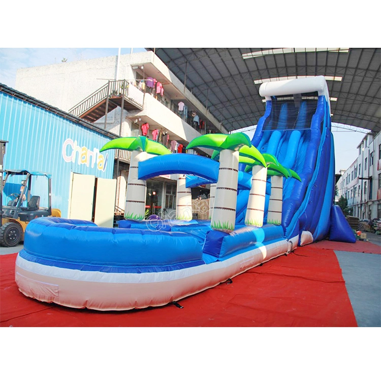 Outdoor Commercial Kids/Adults Water Slide N Slip Bounce Slides Pool Tropical Double Inflatable Water Slide Pool