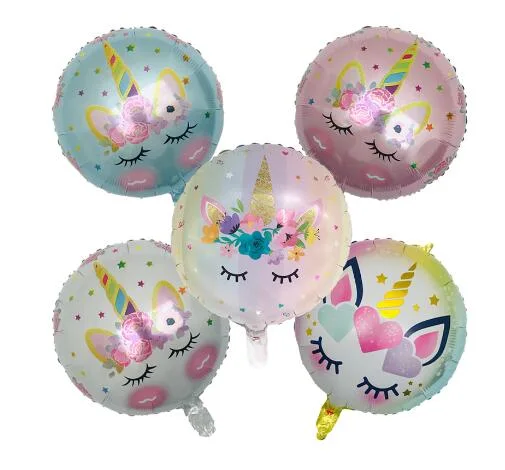 Latex Colored Unicorn Round Wedding Party Balloon