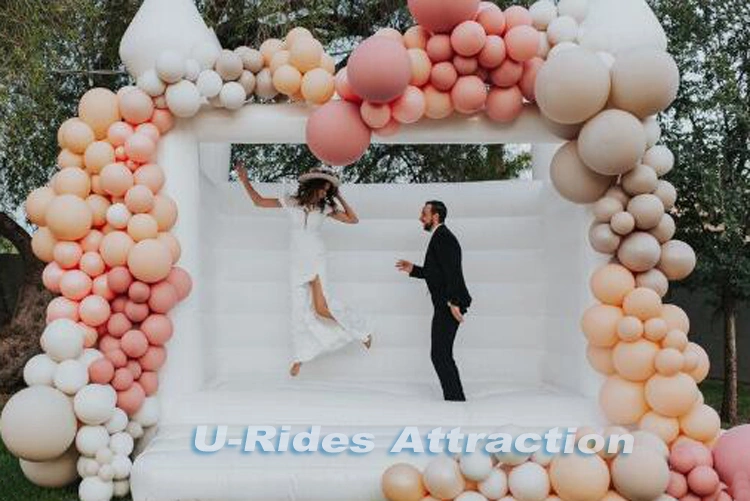 Inflatable Plain castle Pink color or Custom color bounce house wedding bouncer For wedding Events Macaron color