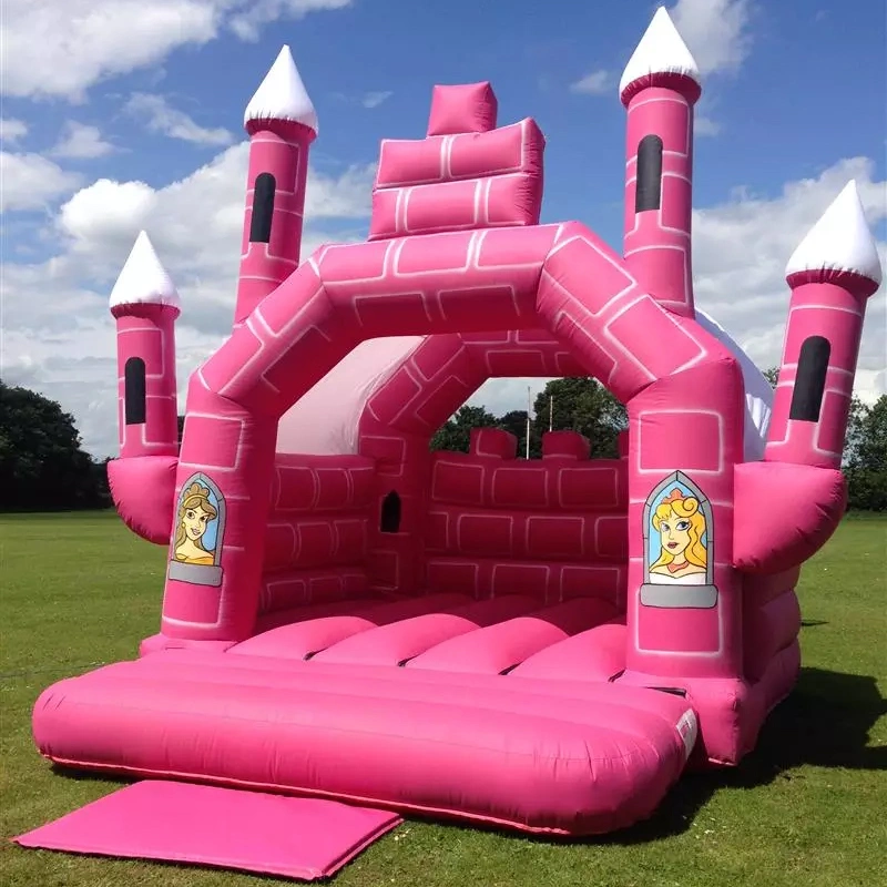 Inflatable Pink Jumping Bounce House Princess Bouncy Castle for Sale Outdoor Popular Kids Inflatable Printing Bounce Castle Bouncy Jumping Bouncer