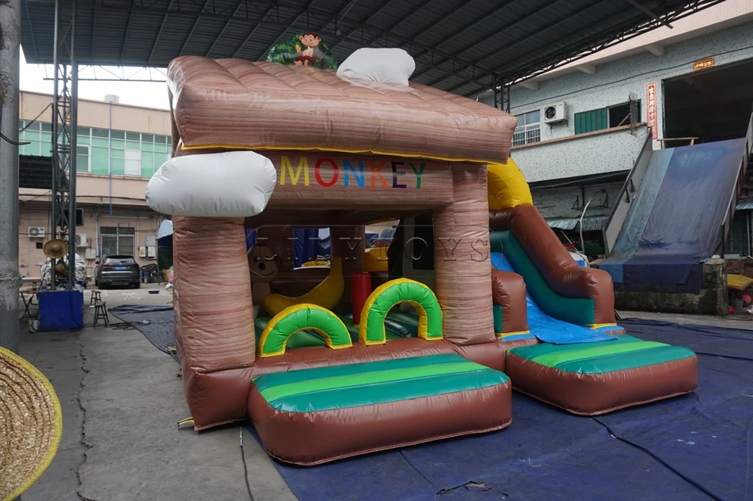 Lilytoys Inflatable Bouncer Monkey Theme Slide Bouncer Inflatable Castle Family Use