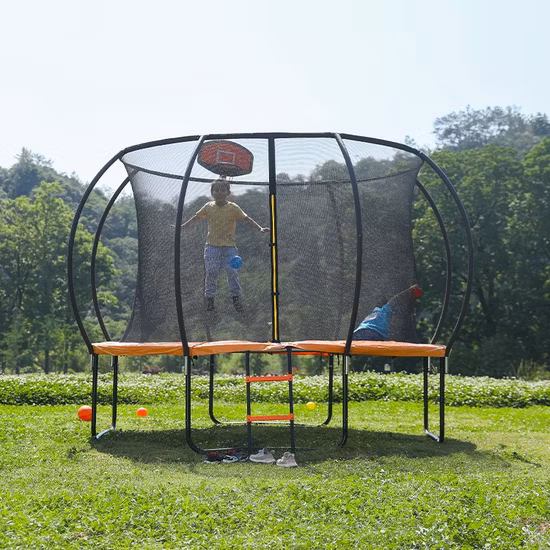 Funjump 12FT Customized Curved Poles Reinforced Style Toddler Outdoor Trampoline
