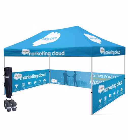 Custom Outdoor Large Heavy Duty Aluminum Frame Pop up Canopy Tent with Sides for Trade Show Beach Party Events Advertising