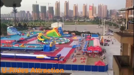 Water Inflatable Game water park Frame Pool with Inflatable Slide