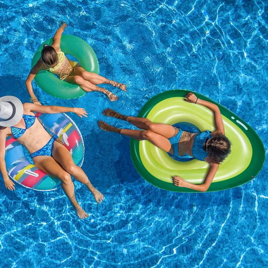 Swimming Pool Giant Floatie with Ball Inflatable Pool Float Avocado Design Water Large Blow-up Summer Beach Floaty Party Toys Lounge Raft Bl20142
